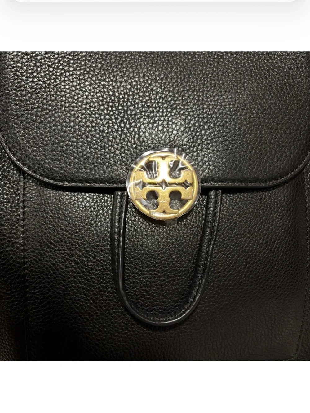 NWT Tory Burch Chelsea Black Leather Backpack with Gold chain & logo